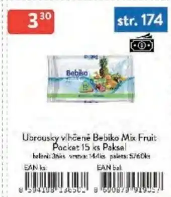 Qanto Ubrousky vlhčené Bebiko Mix Fruit Pocket Paksel nabídka