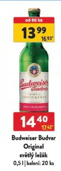 Qanto Budweiser Budvar Original světlý ležák nabídka
