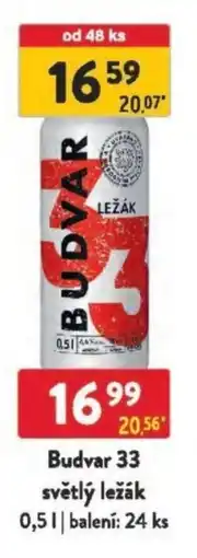 Qanto Budvar 33 světlý ležák nabídka