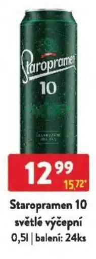 Qanto Staropramen 10 světlé výčepní nabídka