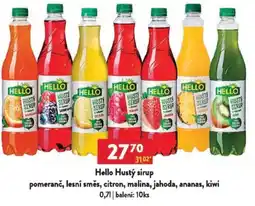 Qanto Hello Hustý sirup pomeranč, lesní směs, citron, malina, jahoda, ananas, kiwi nabídka