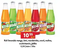 Qanto Koli limonáda mango, kiwi, mandarinka, oranž, malina, multivitamín, jablko nabídka