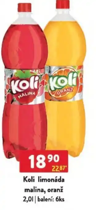 Qanto Koli limonáda malina, oranž nabídka