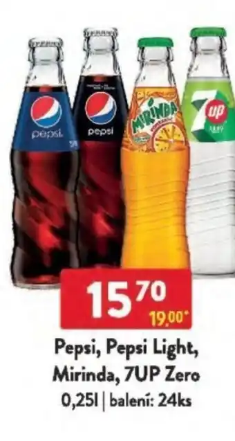 Qanto Pepsi, Pepsi Light, Mirinda, 7UP Zero nabídka
