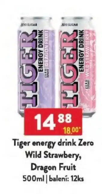 Qanto Tiger energy drink Zero Wild Strawbery, Dragon Fruit nabídka