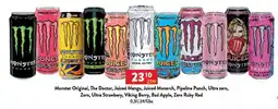 Qanto Monster Original, The Doctor, Juiced Mango, Juiced Monarch, Pipeline Punch, Ultra zero, Zero, Ultra Strawbery nabídka