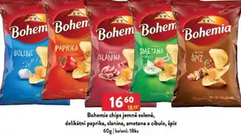 Qanto Bohemia chips jemně solené, delikátní paprika, slanina, smetana a cibule, špíz nabídka