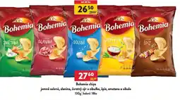 Qanto Bohemia chips jemně solené, slanina, čerstvý sýr a cibulka, špíz, smetana a cibule nabídka