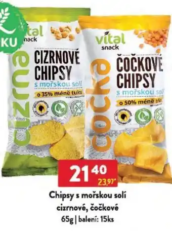 Qanto Chipsy s mořskou soli cizrnové, čočkové nabídka