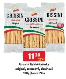 Qanto Grissini Italské tyčinky original, sezamové, slaninové nabídka
