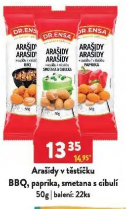 Qanto DR.Ensa Arašídy v těstíčku BBQ, paprika, smetana s cibulí nabídka