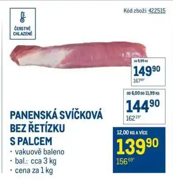 Panenská svíčková bez řetízku s palcem
