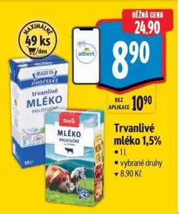 Albert Trvanlivé mléko 1,5 nabídka