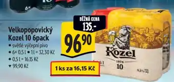 Albert Velkopopovický Kozel 10 – 6pack nabídka