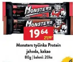 Qanto Monsters tyčinka Protein jahoda, kakao nabídka
