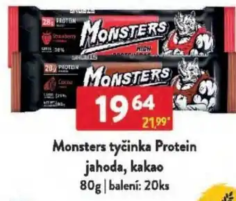 Qanto Monsters tyčinka Protein jahoda, kakao nabídka