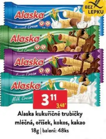 Qanto Alaska kukuřičné trubičky mléčná, oříšek, kokos, kakao nabídka