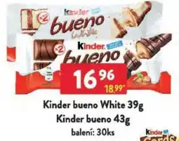 Qanto Kinder bueno White, Kinder bueno nabídka