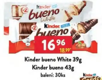 Qanto Kinder bueno White, Kinder bueno nabídka