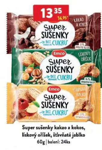 Qanto Super sušenky kakao a kokos, lískový oříšek, šťavňaté jablko nabídka