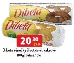 Qanto Dibeta věnečky žloutkové, kakaové nabídka
