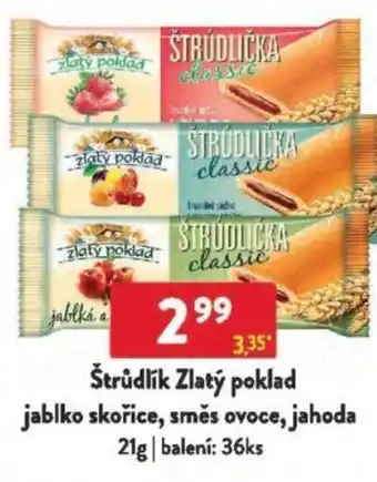 Qanto Štrudlík Zlatý poklad jablko skořice, směs ovoce, jahoda nabídka