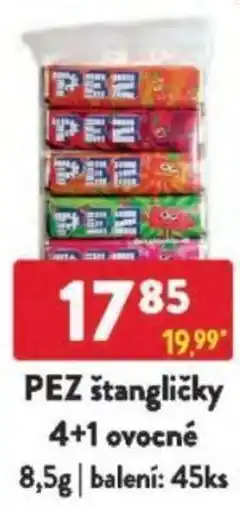 Qanto PEZ štangličky 4+1 ovocné nabídka