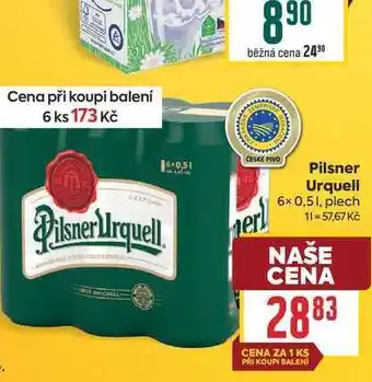 Billa Pilsner Urquell 6x 0,51, plech nabídka