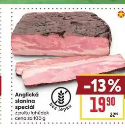 Billa Anglická slanina speciál z pultu lahůdek cena za nabídka