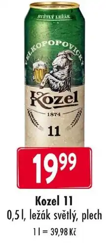 Qanto Kozel 11, ležák světlý, plech nabídka