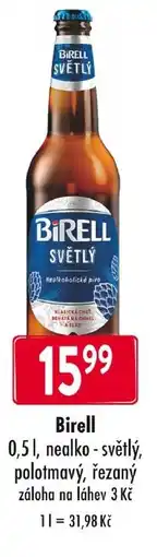 Qanto Birell, nealko - světlý, polotmavý, řezaný nabídka