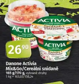 COOP TIP Danone Activia Mix&Go/Cereální snídaně nabídka