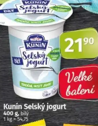 COOP TIP Kunín Selský jogurt nabídka