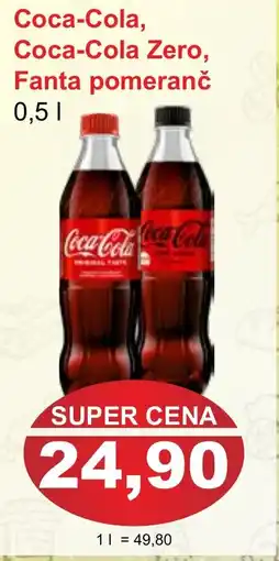PLUS JIP Coca-Cola, Coca-Cola Zero, Fanta pomeranč nabídka