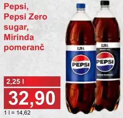 PLUS JIP Pepsi, Pepsi Zero sugar, Mirinda pomeranč nabídka