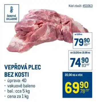 Vepřová plec bez kosti