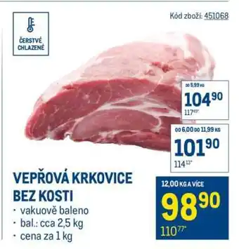Makro Vepřová krkovice bez kosti nabídka