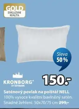 JYSK SATÉNOVÝ POVLAK NA POLŠTÁŘ NELL nabídka