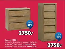 JYSK Komoda VEDDE (3 zásuvky) nabídka