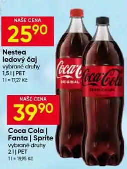 Hruška Coca-Cola, Fanta, Sprite nabídka