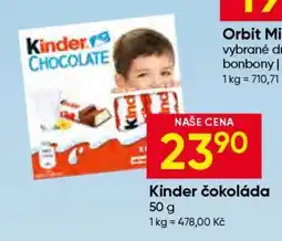 Hruška Kinder čokoláda nabídka