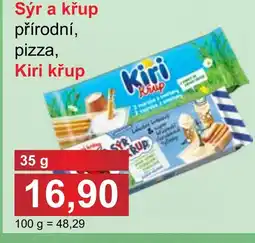 PLUS JIP Sýr a křup přírodní, pizza, Kiri křup nabídka