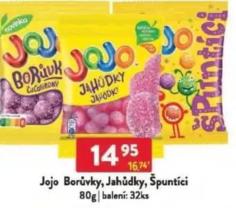 Qanto Jojo Borůvky, Jahůdky, Špuntíci nabídka