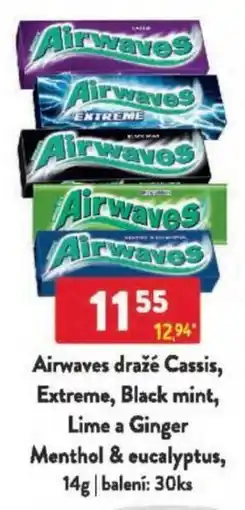 Qanto Airwaves dražé Cassis, Extreme, Black mint, Lime a Ginger Menthol & eucalyptus nabídka