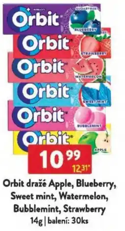 Qanto Orbit draže Apple, Blueberry, Sweet mint, Watermelon, Bubblemint, Strawberry nabídka