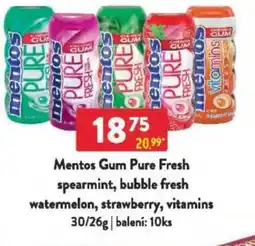 Qanto Mentos Gum Pure Fresh spearmint, bubble fresh watermelon, strawberry, vitamins nabídka