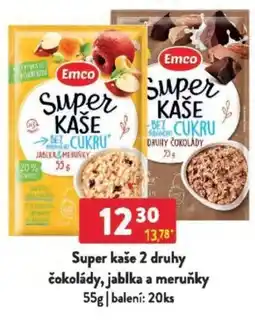 Qanto Emco Super kaše 2 druhy čokolády, jablka a meruňky nabídka