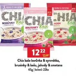 Qanto Chia kaše borůvka & syrovátka, brusinky & kešu, jahody & smetana nabídka