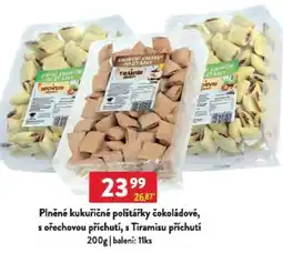 Qanto Plněné kukuřičné polštářky čokoládové, s ořechovou příchutí, s Tiramisu příchutí nabídka