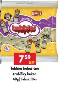 Qanto Tubbies kukuřičné trubičky kakao nabídka